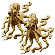 2 Pcs Vintage Decor The Gift Miniature Gifts Bookshelf Figurine Miniature Figure Octopus Antique Accessories Sculpture Brass