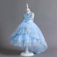 thumbnail image 2 of KAWELL Robe Hi-lo en Tulle pour Demoiselles d'Honneur, Princesse, Anniversaire, Concours, Fête, Formelle, Communion, Soirée, Danse, Robe de Bal, 2 of 5