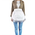 thumbnail image 3 of Tablier de cuisine en coton blanc avec poche et ourlet en dentelle pour femme, 3 of 4