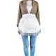 thumbnail image 3 of Tablier de cuisine en coton blanc avec poche et ourlet en dentelle pour femme, 3 of 4
