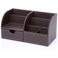 thumbnail image 3 of KINGFOM Organizador de escritorio de oficina Organizador de mesa Portalápices de cuero PU Caja para bolígrafos Portalápices Suministros de oficina multifuncionales (verde), 3 of 5