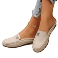 thumbnail image 5 of Mules for Women Soft Comfortable Orthopedic Leather Shoes Fashion Slip On Stitched Flat-Soled Casual Backless Loafers with Cute Bow, 39, 5 of 7