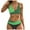 Light Green, variant on Wamejoo Womens Two Piece Swimsuits Wrap Front Bikini High Waisted Bottom Tummy Control Bathing Suits Vintage Print Swimwear (Hot Pink, S)