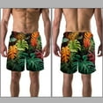 thumbnail image 3 of luoweisi Men's Beach Shorts Quick Dry Swim Trunks with Mesh Lining Tropical Leaves M, 3 of 5