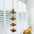 thumbnail image 5 of Excello Global Products 4 Pot Hanging Planter: Farmhouse Solid Wood Rustic Distressed wood. Includes 4  small ceramic pots.? Ready to Hang. - EGP-HD-0407, 5 of 5