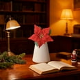 thumbnail image 6 of Steadlien Realistic Poinsettia Floral Arrangement - Christmas 5-Branch Artificial Flower Bouquet - Premium Holiday Home Decor Centerpiece for Table and Mantel Seasonal Display, 6 of 6