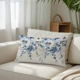 thumbnail image 6 of Blue Wild Flowers Throw Pillow Cover 20 x 36 Inch Decorative Pillow Cover Vintage Eucalyptus Leaves Floral Beige Lumbar Pillowcase Seasonal Rectangle Cushion Case for Couch Sofa Bed Living Room, 6 of 9