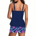 thumbnail image 5 of UPPADA Womens Two Piece Bathing Suit Cute Tankini Swimsuit Modest Tummy Control 2 Piece Flowy Swimwear Comfy Elastic Swimwear Tank Top with Shorts Multicolor Swimsuit for Women,XXL, 5 of 7