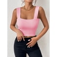 thumbnail image 6 of Women'S Sleeveless Skinny Basic Strappy Crop Tank Tops 2025 Pink L, 6 of 7