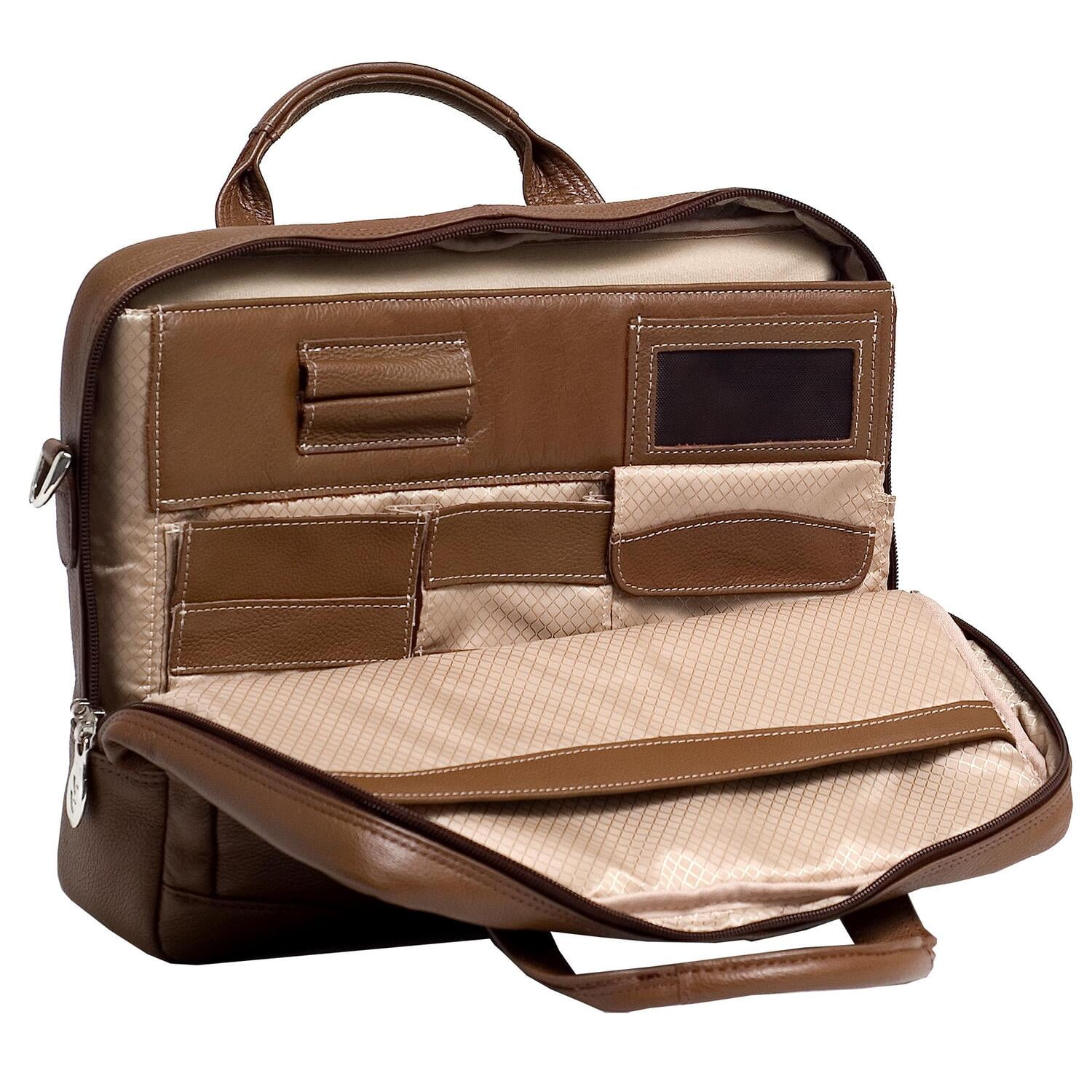 S Series | BRONZEVILLE | 15" Medium Leather Laptop & Tablet Briefcase - Black