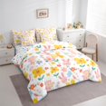 thumbnail image 3 of Feelyou Cute Floral Flower Bedding Comforter Set 7 Pieces, Kawaii Bunny Rabbit Full Bedding Set, Spring Groovy Daisy Reversible Fitted Sheet Flat Sheet, Breathable Home Decor, 3 of 8