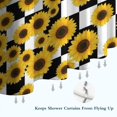thumbnail image 6 of Sunflower and Checkerboard Black Modern Waterproof Shower Curtain Set with 12 Hooks, Washable Decorative Bathroom Shower Curtain, 6 of 6