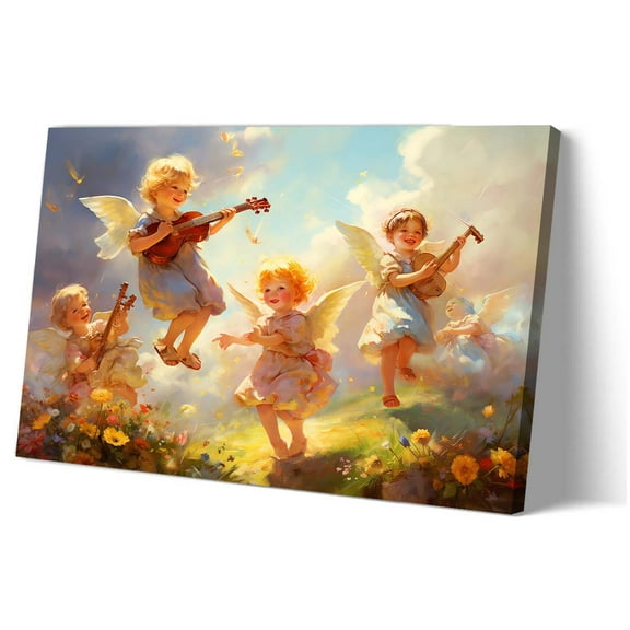 Angel Poster Children Wall Art Home Giclee Poster for Bedroom Print on Canvas Pictures Vertical Artwork Hallway Decor for Kitchen