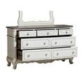 thumbnail image 4 of Miekor Furniture Victorian Style Antique White and Oak Finish Dresser with 7-Drawer Storage 1pc Carving Design Classic Traditional Bedroom Furniture MK8044, 4 of 7
