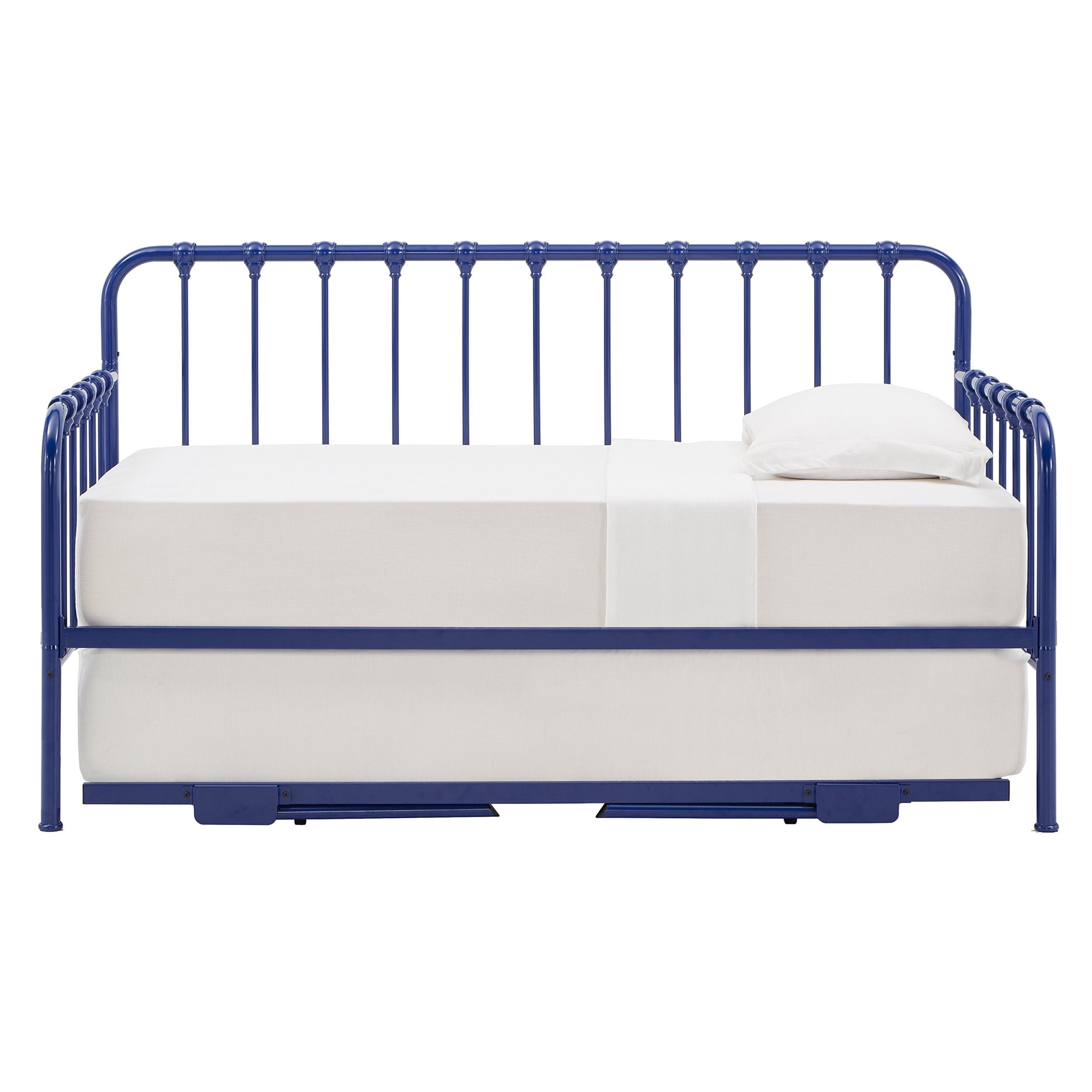 Weston Home Luca Metal Twin Daybed with Lift-up Trundle, Navy Blue