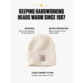 thumbnail image 2 of Gorro Carhartt de punto con puños, color blanco invernal, para hombre, 2 of 6