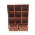 thumbnail image 2 of Shangmakel Wooden Shadow Box Shelf, 9 Grid Two Drawers Table Top Display Organizer, Vintage Wooden Cabinet for Home, Office Decor, 2 of 11