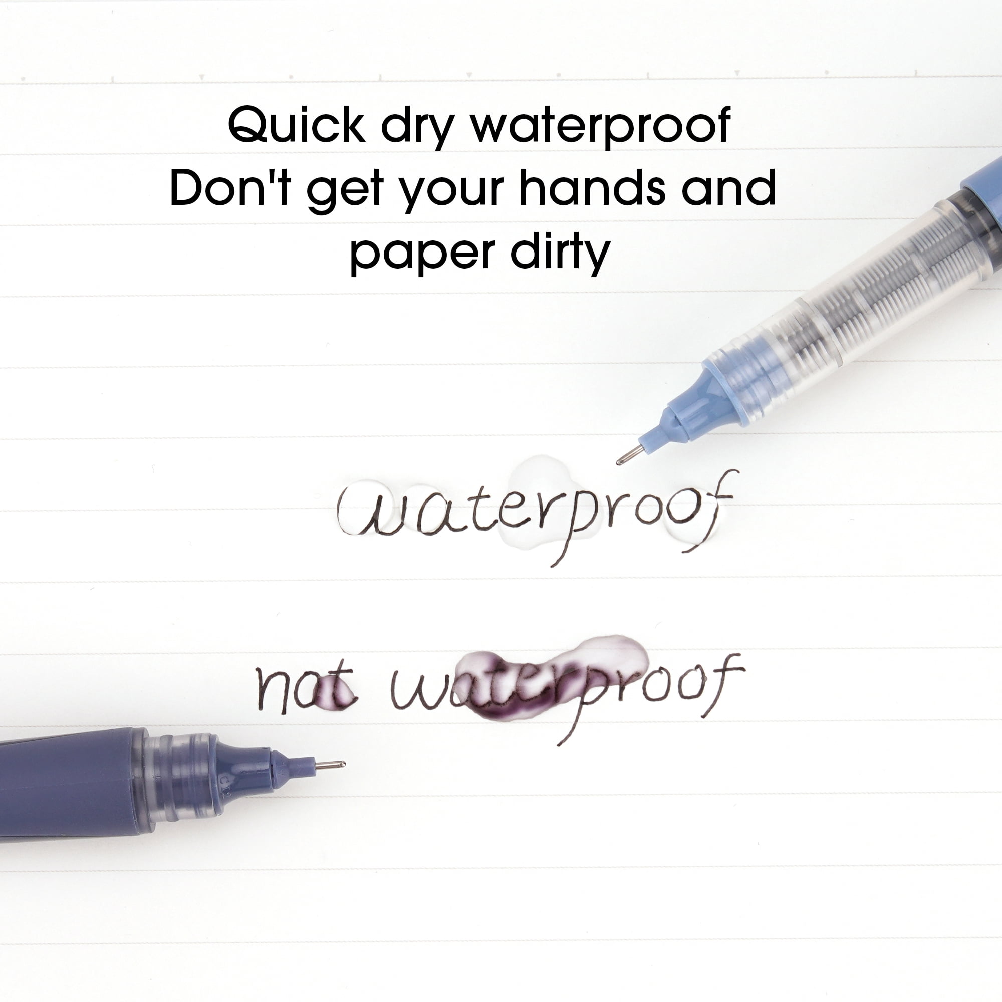 WRITECH Liquid Ink Rollerball Pens: 0.5mm Black Pens Quick Dry No Bleed Roller Pens Pack of 8(Gradient)