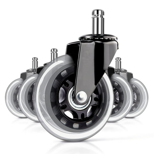 Office Chair Casters Rubber Replacement Wheels, Rollerblade Style