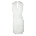 thumbnail image 2 of Kensie Womens White Sleeveless Mock-Neck Illusion Lace Sheath Dress 8, 2 of 3