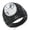White Turquoise with Black Metal, variant on Retro Vintage Stone Rings for Men Women Black Gemstone Rings Stainless Steel Signet Biker Band