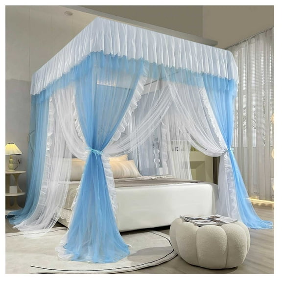 Bed Net for Home Mosquito Net for Bed, Bed Tent High Density Mesh & Blackout Cloth, Double Tier Mosquito Net for Girls Bedroom, Easy to Install
