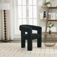 thumbnail image 3 of Barrel Chair, Upholstered Chair with Armchair, Dressing Chair, Dining Chair, for Living Room, Bedroom, Powder Room, Dining Room, Office, Black, 3 of 6