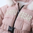 thumbnail image 4 of GYRATEDREAM Infant Toddler Boys Girls Snowsuit Newborn Winter Coat Warm Hooded Romper Jumpsuit Outwear Jacket for 9-12M Pink, 4 of 9