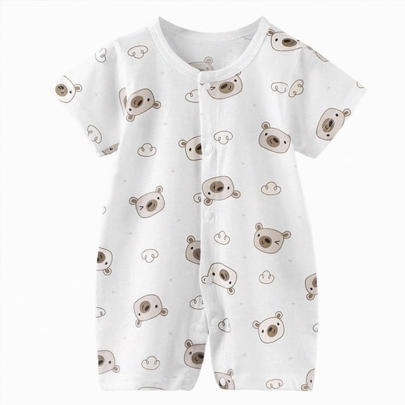 larppty Baby Rompers Boy Summer Baby Boys Girls Romper Funny Newborn Romper Short Sleeve Infant Neutral Outfits Jumpsuit