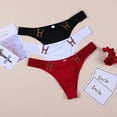 thumbnail image 3 of Women's Sexy Metallic Embellished Thong Sports Hip Lifting Low Waisted T Pants, 3 of 9