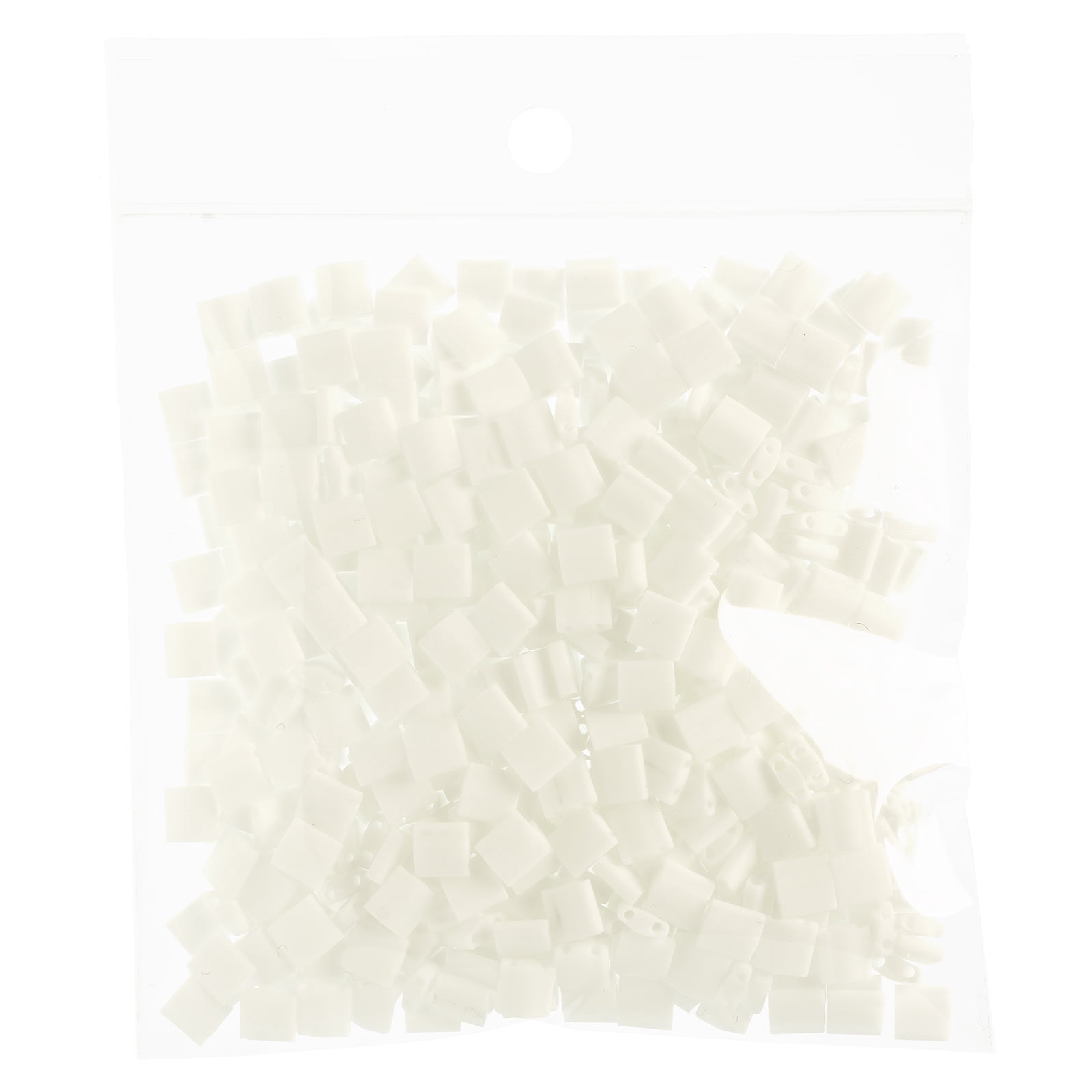 Miyuki 5x5mm TL-402F Chalk White Opaque Matt Tila Glass Square Beads 50 Grams
