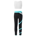 thumbnail image 7 of iiniim Kids Girls 2Pcs Dance Performance Sports Outfits Sleeveless Letters Printed Crop Top with Colorblock Leggings Set, 7 of 7