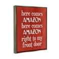 thumbnail image 3 of Stupell Industries Here Comes Amazon Funny Song Graphic Art Luster Gray Floating Framed Canvas Print Wall Art, Design by Lil' Rue, 3 of 9