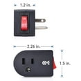 thumbnail image 4 of Cable Matters 3 Pack Grounded Outlet with ON Off Switch, Single Outlet with Switch, 4 of 7