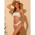 thumbnail image 4 of DARING DIVA Irregular Polka Dots Bandeau Bikini Sets S White, 4 of 6