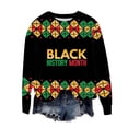 thumbnail image 3 of Womens Sweatshirts Black History Month Shirt for Women Long Sleeve Loose Pullover Tops Graphic Shirts Holiday Outfits, Multicolor, S, 3 of 4