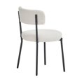 thumbnail image 7 of Solfway Round Seat Dining Chair Set of 4, Mid Curved Back Upholstered Kitchen Chair, White Seat Chairs with Black Metal Legs for Kitchen, Mid-Century Dining Chairs, 7 of 7