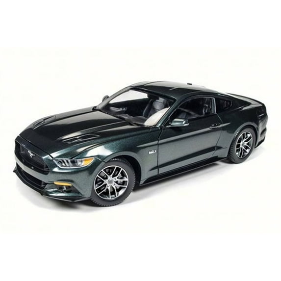 2015 Ford Mustang GT Hard Top, Guard Green - Auto World AW225 - 1/18 Scale Diecast Model Toy Car
