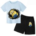 thumbnail image 4 of Conjunto de camiseta y pantalones cortos para niños y niñas, nuevos Minions, Mi villano favorito, bonitos personajes amarillos, conjunto informal y elegante para bebé, ropa para niño, 4 of 4