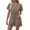 58-brown rompers for women, variant on Women's Mini Romper V Neck Short Sleeve Romper Smocked Waist Casual Short Jumpsuit with Tie Front Summer Beach Vacation Outfits Black,L