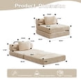 thumbnail image 3 of Convertible Sofa Bed For Living Room And Bedroom, Chenille Fabric Floor Sofa With Fixed Shape Frame, No Assembly Required Modular Sectional Design, 3 of 9