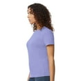 thumbnail image 3 of Gildan Women's Softstyle Crew Neck T-Shirt, Short Sleeve Semi-Fitted Cotton Tee, Violet, Size XL, 3 of 5
