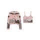 thumbnail image 2 of Conjunto de 2 piezas de chaqueta de un solo pecho y top con tirantes finos y efecto contrastante para mujer de HH TRAF, 2 of 5