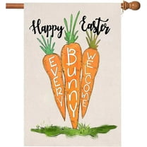 Easter Flags,Easter Garden Flag 28 x 40 Inch Double Sided Easter House Flags Welcome Spring Outdoor Easter Bunny Burlap Yard Flags with 2 Grommets