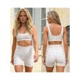 thumbnail image 2 of LMLYSoH Women's Summer Outfits Slim Fit Fruit Bow Pattern Sports Sleeveless Camisole Crop Tops with Tight Shorts 2 Pcs Set, 2 of 7