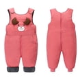 thumbnail image 2 of Ruyang Baby Cute Animal Puffer Snow Bib Overalls Toddler Zip up Ski Jumpsuit Winter Waterproof Warm Clothes Down Snowsuit, 2 of 9