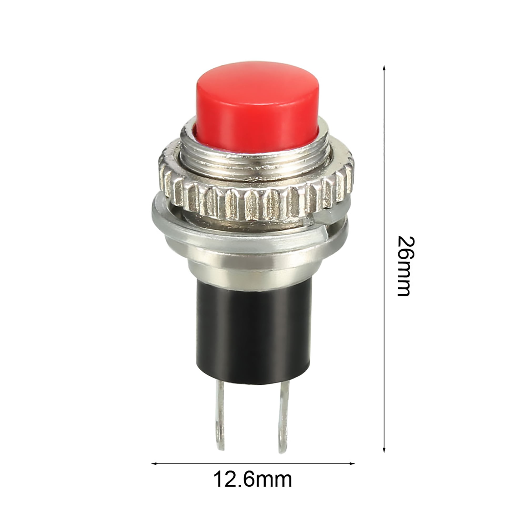 5 A pack of five Red Push Button Switch Momentary 