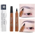 thumbnail image 5 of Marrón claroCeja Pluma Maquillaje de ojos Impermeable 4 Tenedor Herramienta de belleza portátil para mujer Dama, 5 of 5