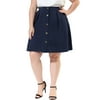 MODA NOVA Juniors' Plus Size Skirt Casual a Line Elastic Waist Flare Skirts