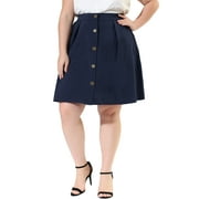 MODA NOVA Juniors' Plus Size Skirt Casual a Line Elastic Waist Flare Skirts